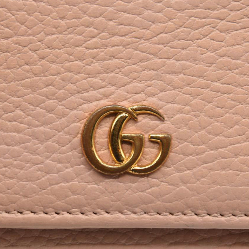 GUCCI Dollar Calfskin GG Marmont Wallet Perfect Pink