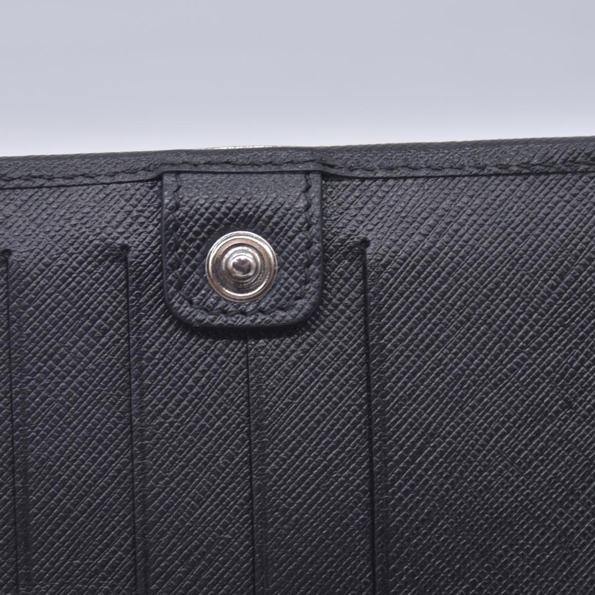 $650 SALVATORE FERRAGAMO Vara Bow Saffiano Leather Chain Flap Wallet Crossbody Black CONSIGNMENT 10021560