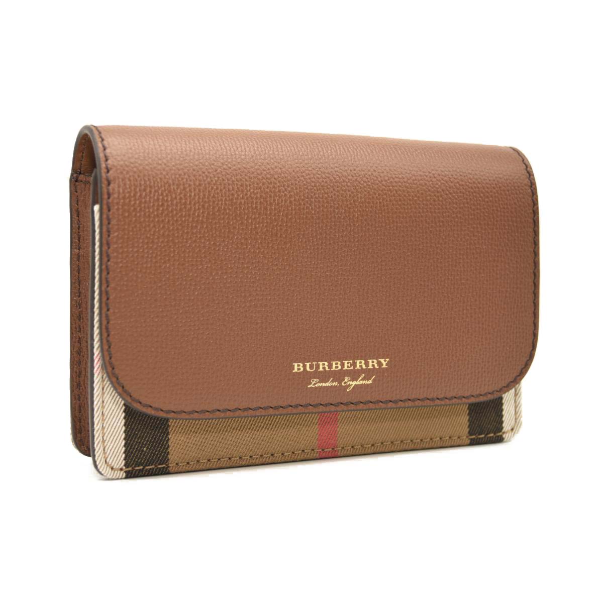 NEW BURBERRY Derby Calfskin House Check Mini Hampshire Crossbody Tan