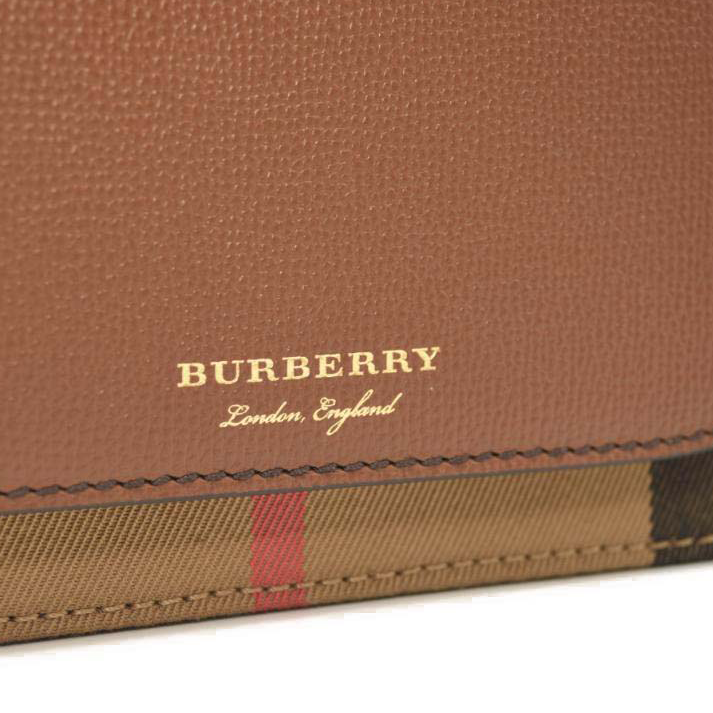 NEW BURBERRY Derby Calfskin House Check Mini Hampshire Crossbody Tan