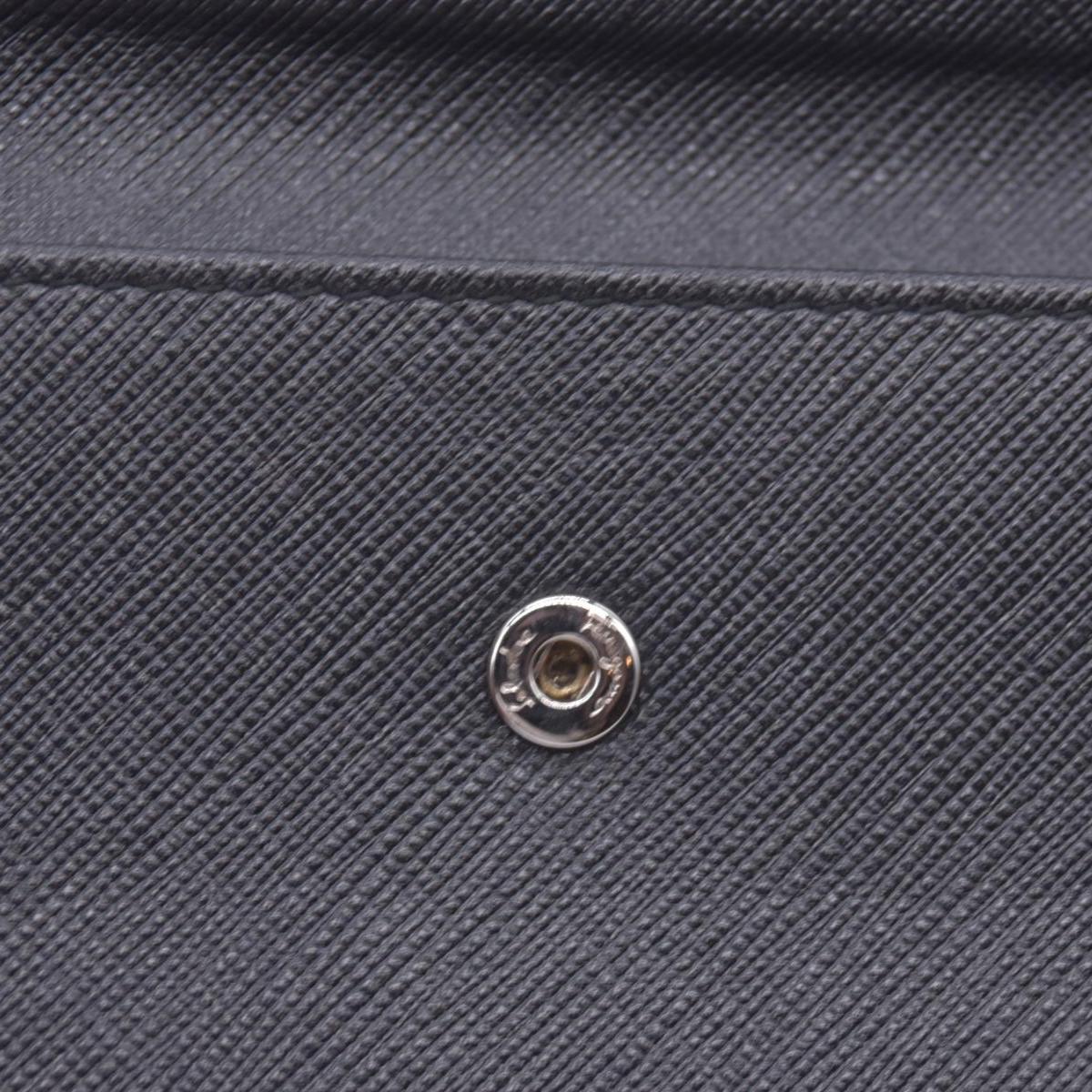 $650 SALVATORE FERRAGAMO Vara Bow Saffiano Leather Chain Flap Wallet Crossbody Black CONSIGNMENT 10021560