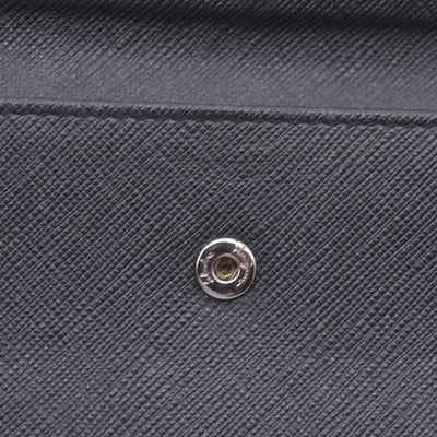 $650 SALVATORE FERRAGAMO Vara Bow Saffiano Leather Chain Flap Wallet Crossbody Black CONSIGNMENT 10021560
