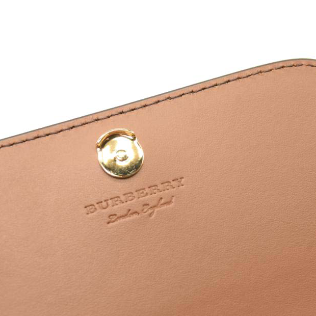 NEW BURBERRY Derby Calfskin House Check Mini Hampshire Crossbody Tan