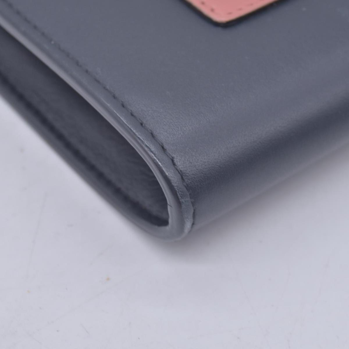 $1200 CELINE Smooth Calfskin Tri-Color Envelope Flap Wallet on Chain Navy Beige Pink CONSIGNMENT 10021559