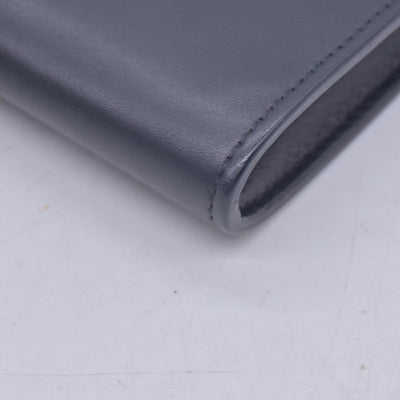 $1200 CELINE Smooth Calfskin Tri-Color Envelope Flap Wallet on Chain Navy Beige Pink CONSIGNMENT 10021559