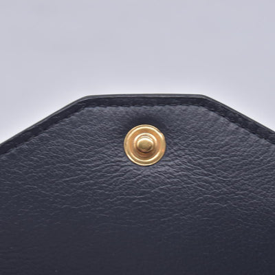 $1200 CELINE Smooth Calfskin Tri-Color Envelope Flap Wallet on Chain Navy Beige Pink CONSIGNMENT 10021559