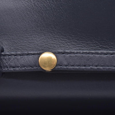 $1200 CELINE Smooth Calfskin Tri-Color Envelope Flap Wallet on Chain Navy Beige Pink CONSIGNMENT 10021559