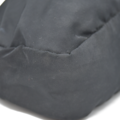 PRADA Logo Plate Nylon Cosmetic Pouch Bag Black