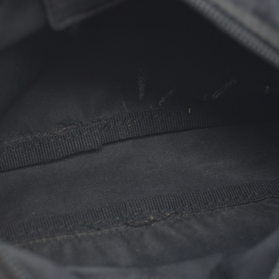 PRADA Logo Plate Nylon Cosmetic Pouch Bag Black