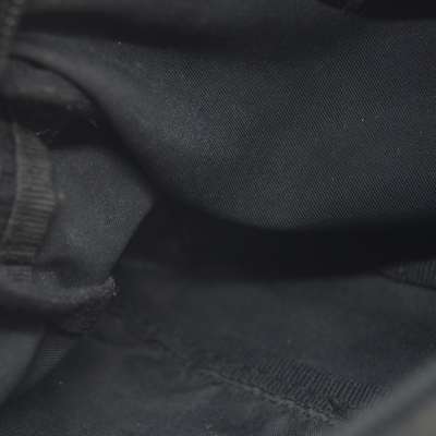 PRADA Logo Plate Nylon Cosmetic Pouch Bag Black