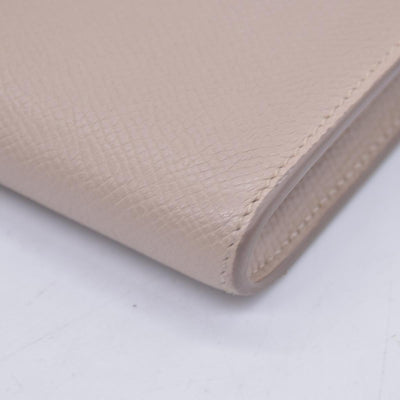 $830 Céline Grain Calfskin Flap Wallet Beige CONSIGNMENT 10020772