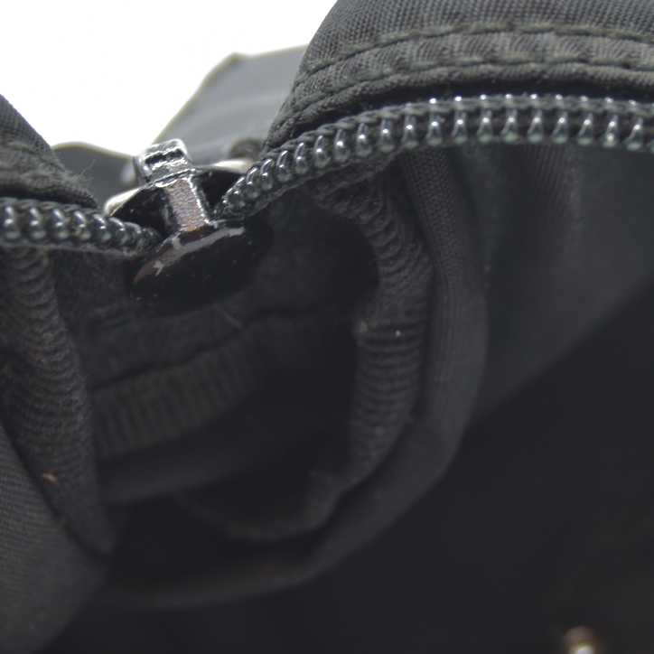 PRADA Logo Plate Nylon Cosmetic Pouch Bag Black