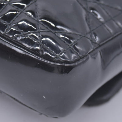 $2100 CHRISTIAN DIOR Cannage Patent Miss Dior Chain Shoulder Bag Black CONSIGNMENT 10021555