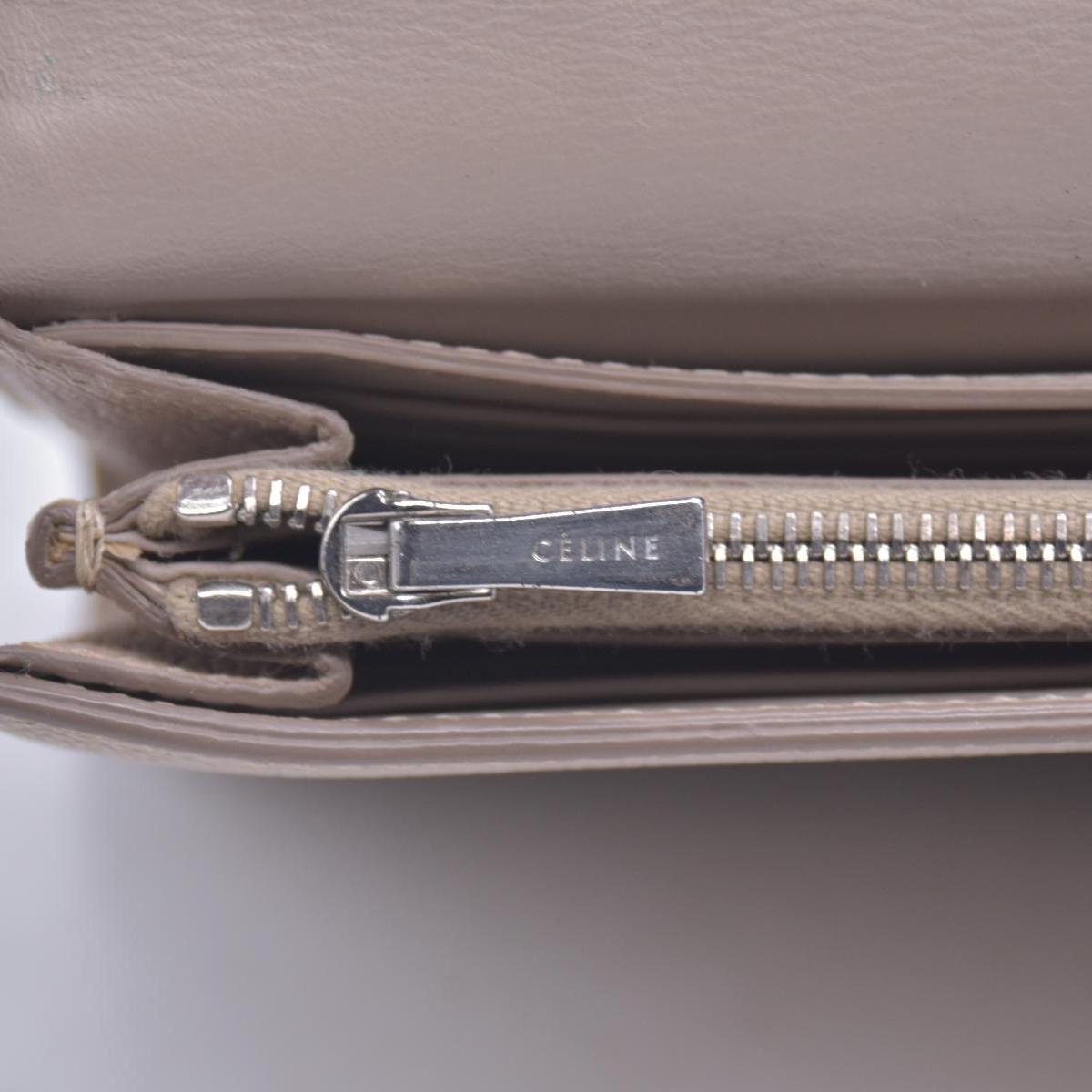 Céline Grain Calfskin Flap Wallet Beige CONSIGNMENT
