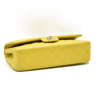 $11300 Chanel Lambskin Quilted Medium Double Flap Yellow CONSIGNMENT