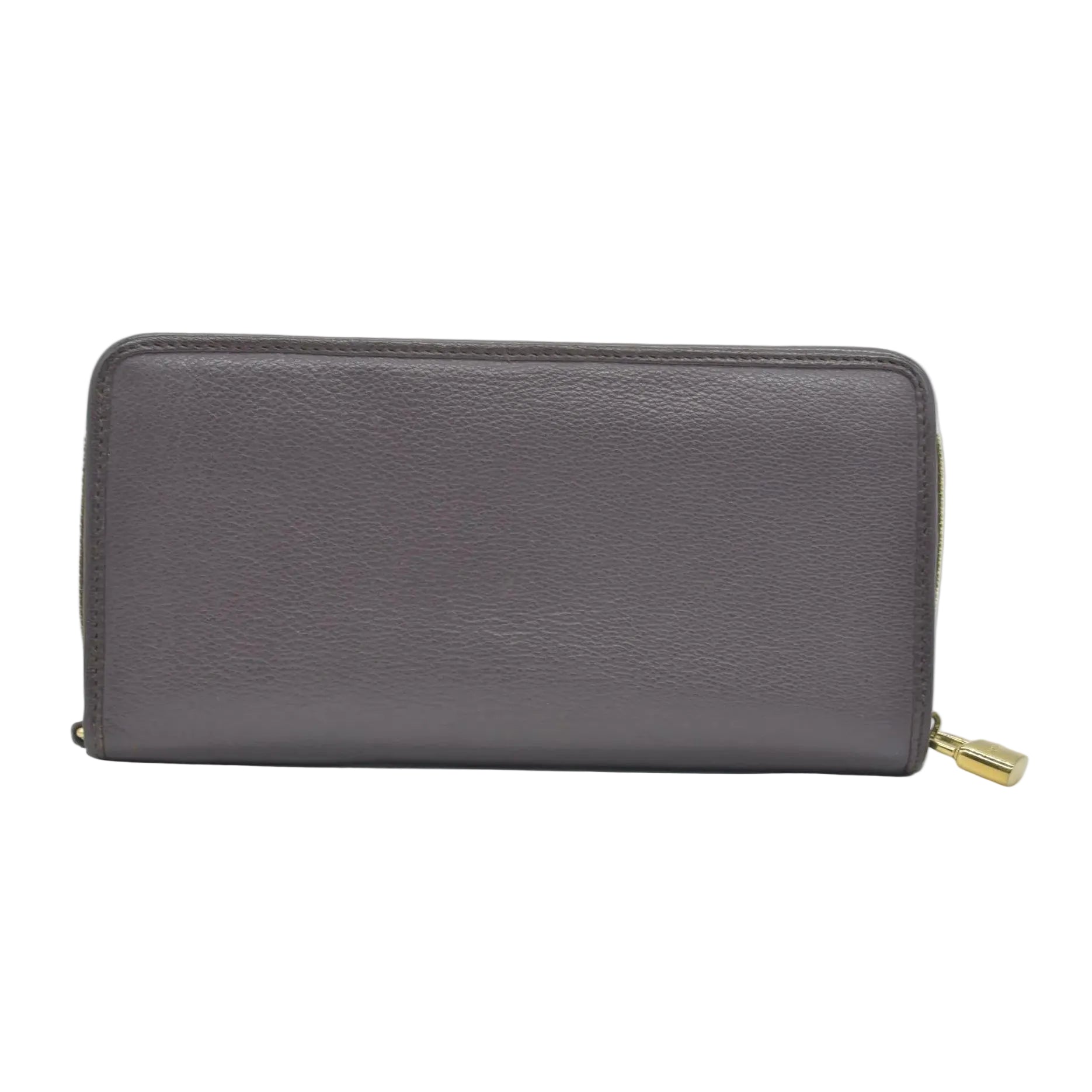 $990 LOEWE Round Zipper Long Wallet purple Anagram Wallet Leather CONSIGNMENT