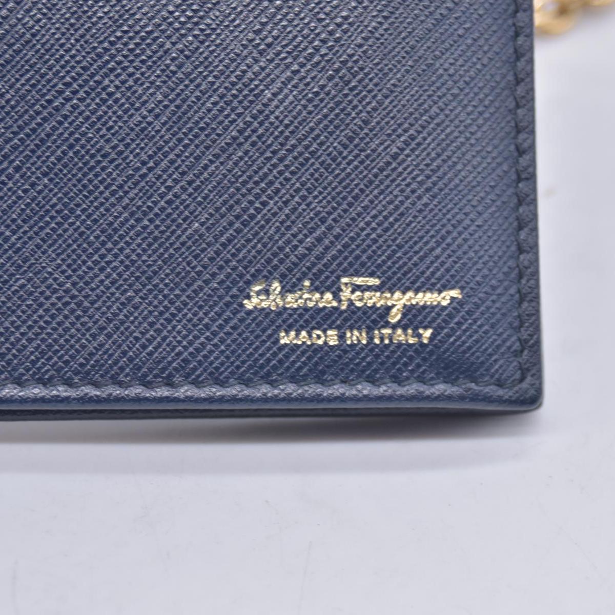 Salvatore Ferragamo Miss Vara Crossbody Wallet on Chain Navy CONSIGNMENT