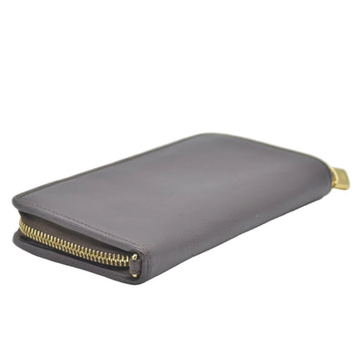 $990 LOEWE Round Zipper Long Wallet purple Anagram Wallet Leather CONSIGNMENT