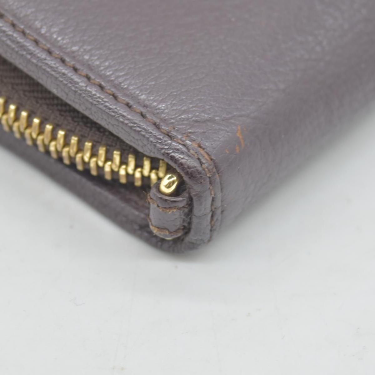 $990 LOEWE Round Zipper Long Wallet purple Anagram Wallet Leather CONSIGNMENT