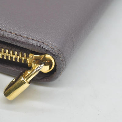 $990 LOEWE Round Zipper Long Wallet purple Anagram Wallet Leather CONSIGNMENT