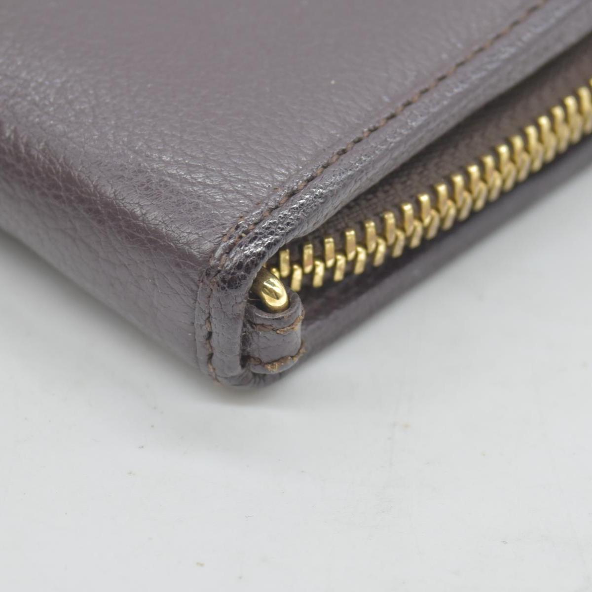 $990 LOEWE Round Zipper Long Wallet purple Anagram Wallet Leather CONSIGNMENT