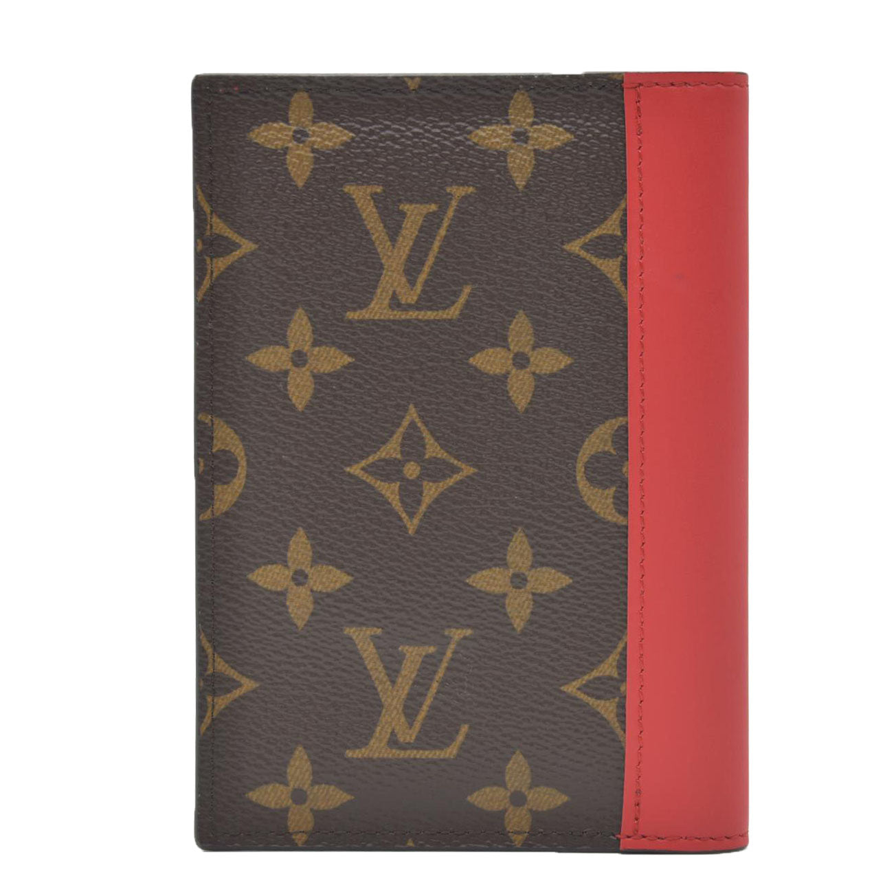 Louis Vuitton  Monogram Macassar Passport Cover Sari Red RFID