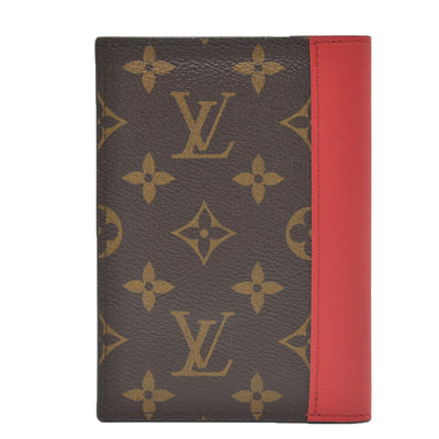 Louis Vuitton  Monogram Macassar Passport Cover Sari Red RFID