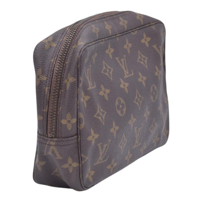 $520 1985 LOUIS VUITTON Monogram Trousse Toilette 23 Cosmetic Pouch Brown 855 CONSIGNMENT