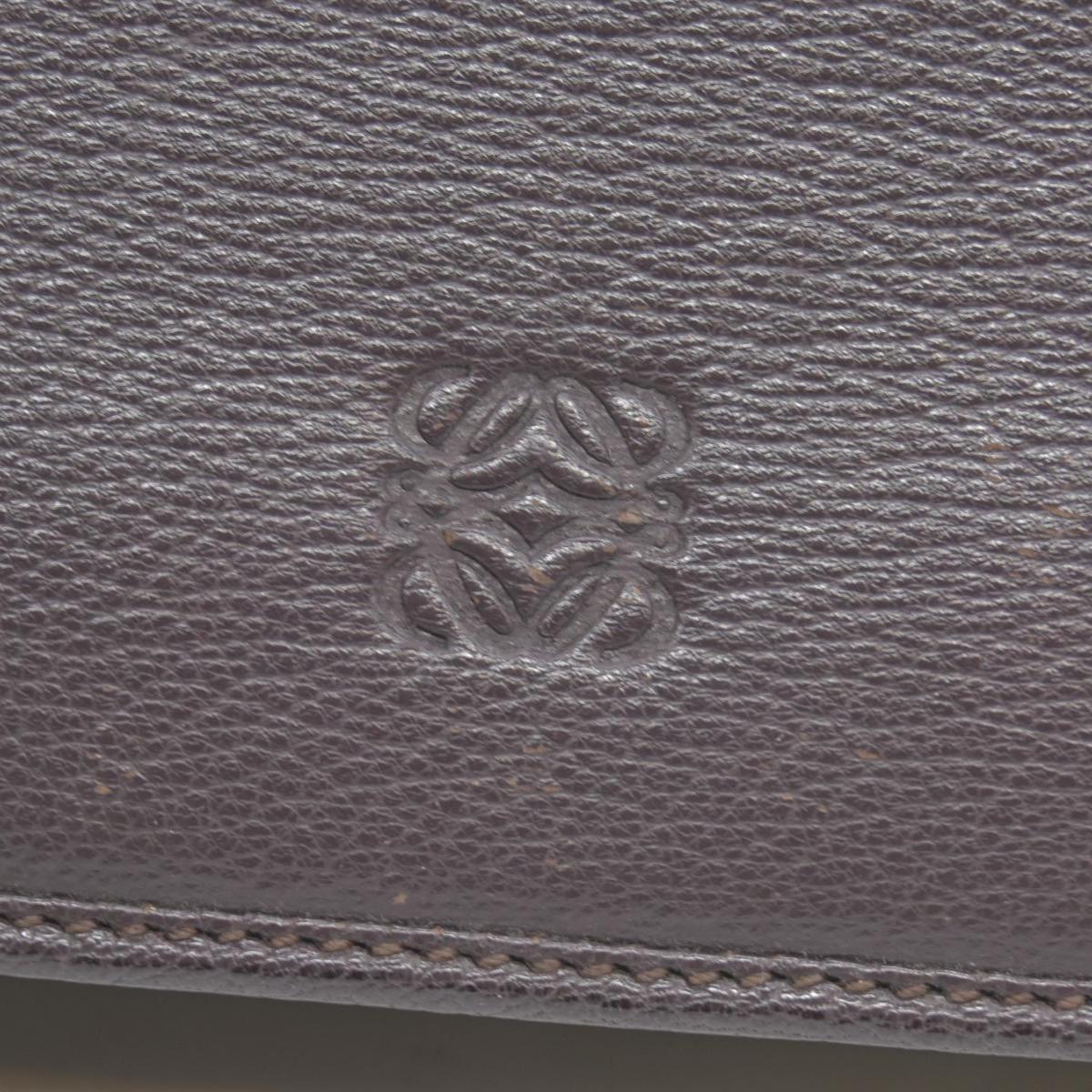 $990 LOEWE Round Zipper Long Wallet purple Anagram Wallet Leather CONSIGNMENT