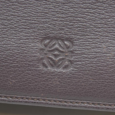 $990 LOEWE Round Zipper Long Wallet purple Anagram Wallet Leather CONSIGNMENT