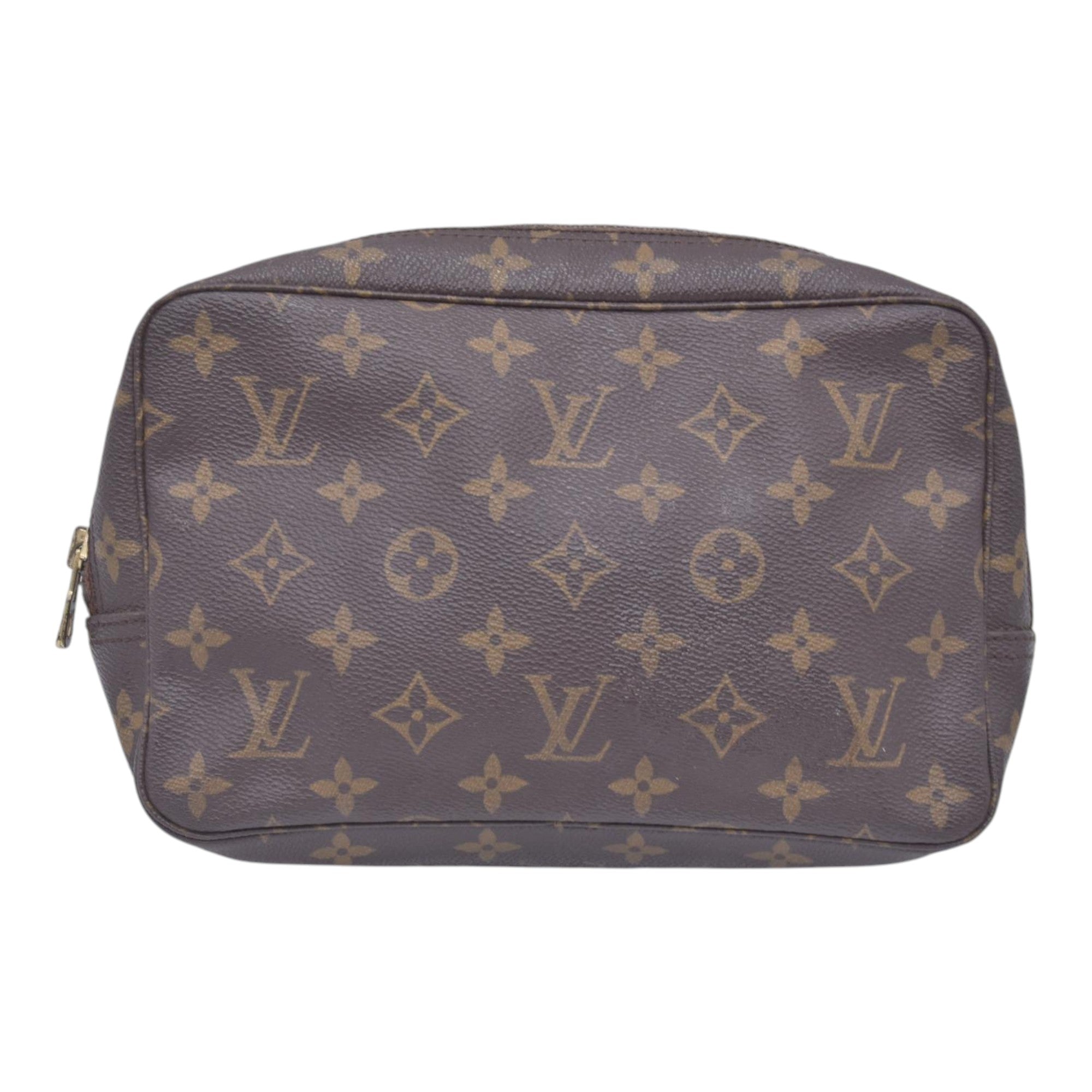 $520 1985 LOUIS VUITTON Monogram Trousse Toilette 23 Cosmetic Pouch Brown 855 CONSIGNMENT