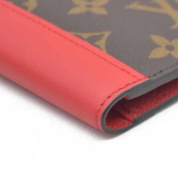 Louis Vuitton  Monogram Macassar Passport Cover Sari Red RFID
