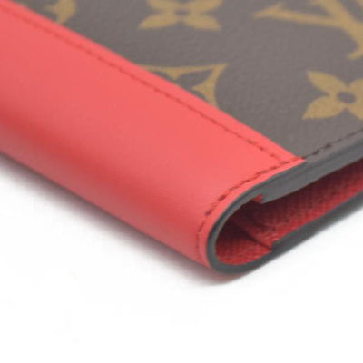 Louis Vuitton  Monogram Macassar Passport Cover Sari Red RFID