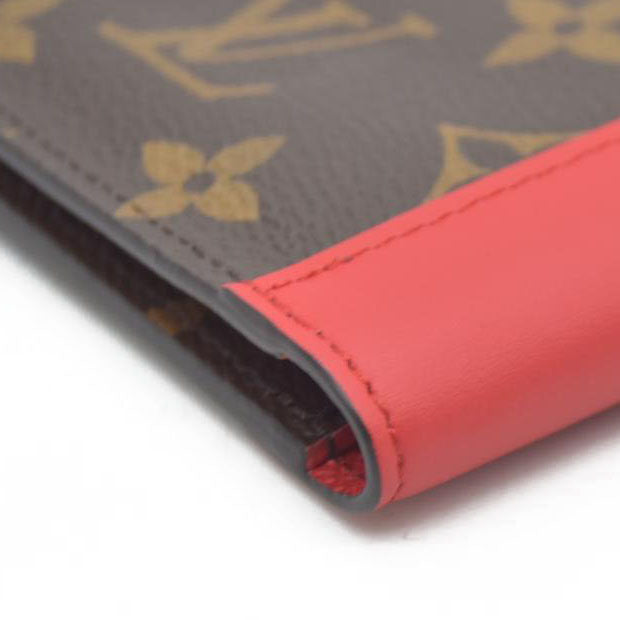 Louis Vuitton  Monogram Macassar Passport Cover Sari Red RFID