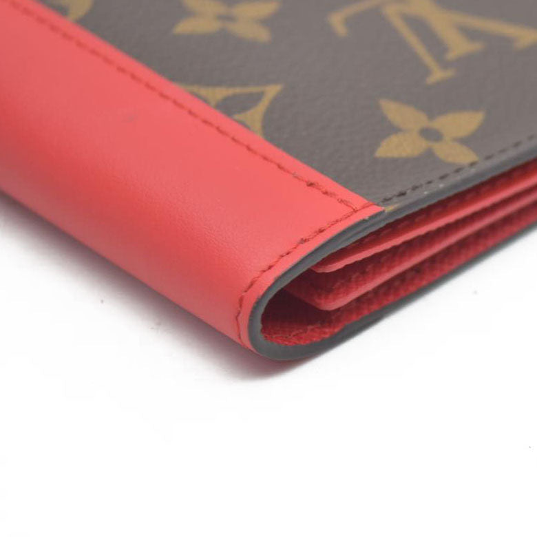Louis Vuitton  Monogram Macassar Passport Cover Sari Red RFID