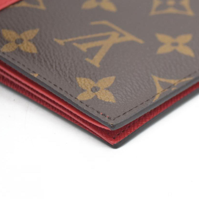 Louis Vuitton  Monogram Macassar Passport Cover Sari Red RFID