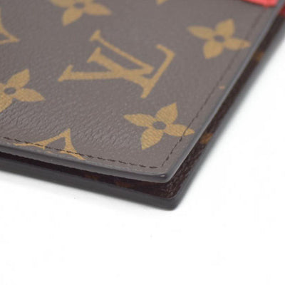 Louis Vuitton  Monogram Macassar Passport Cover Sari Red RFID