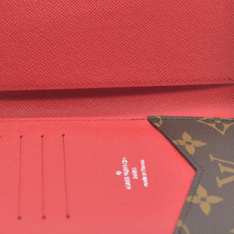 Louis Vuitton  Monogram Macassar Passport Cover Sari Red RFID