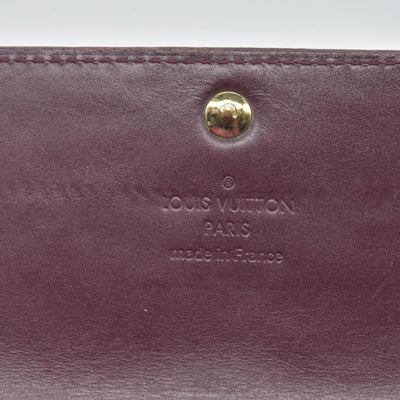 $840 Louis Vuitton Vintage Monogram Vernis Sarah Wallet Burgundy