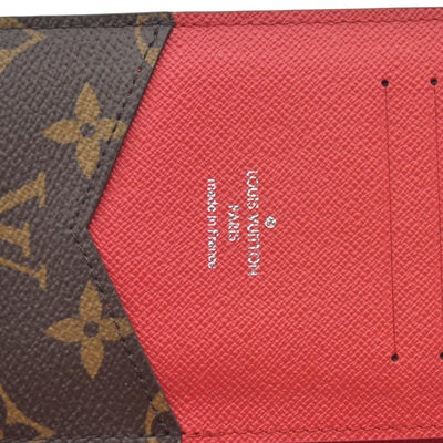 Louis Vuitton  Monogram Macassar Passport Cover Sari Red RFID