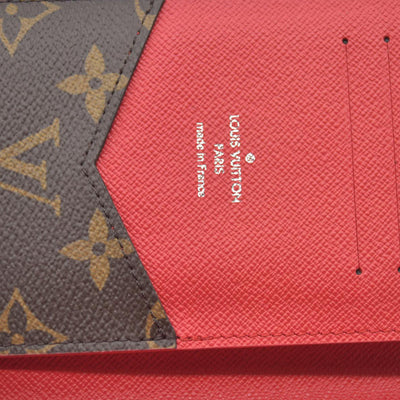 Louis Vuitton  Monogram Macassar Passport Cover Sari Red RFID