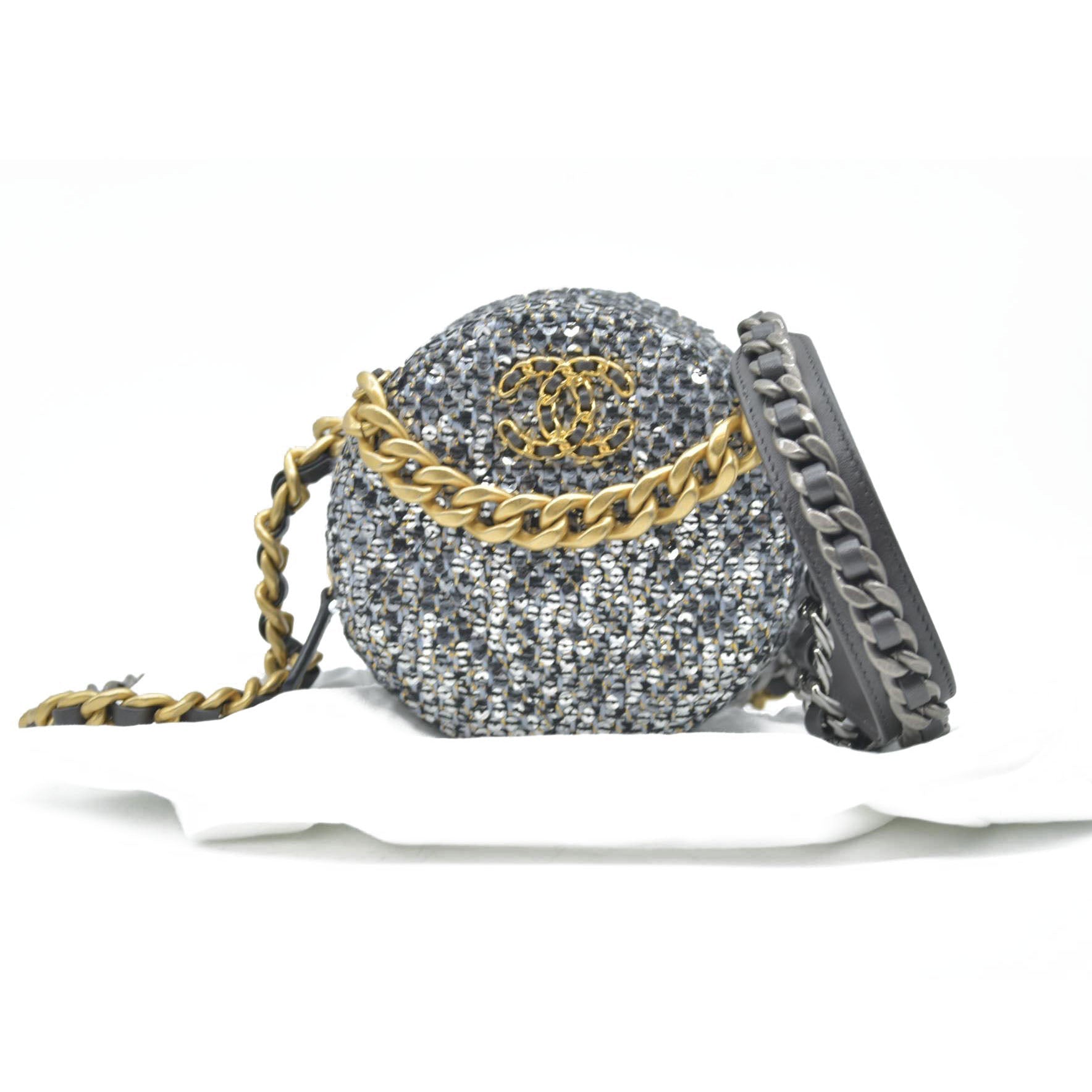 Chanel Sequin 19 Round Clutch on Chain