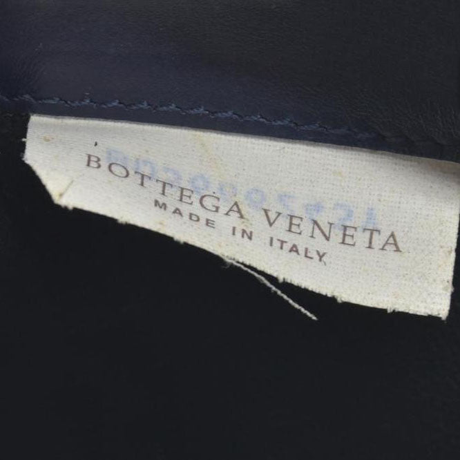 $1100 Bottega Veneta Nappa Intrecciato Zip Around Wallet Navy CONSIGNMENT