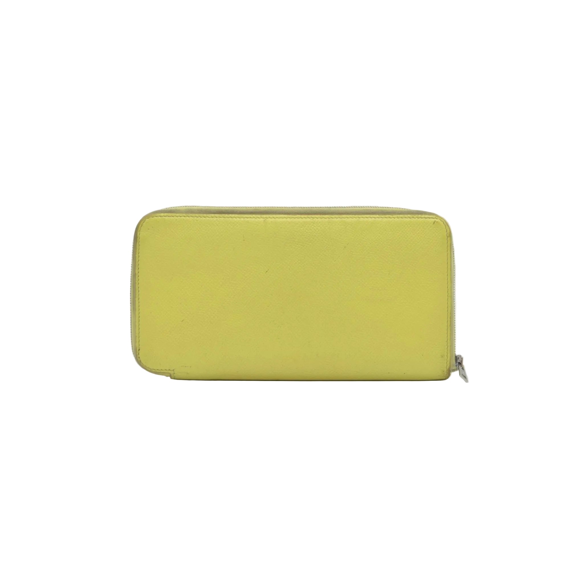 $1175 HERMES Silk-In Azap Long Zip Around Wallet Yellow Epsom CONSIGNMENT
