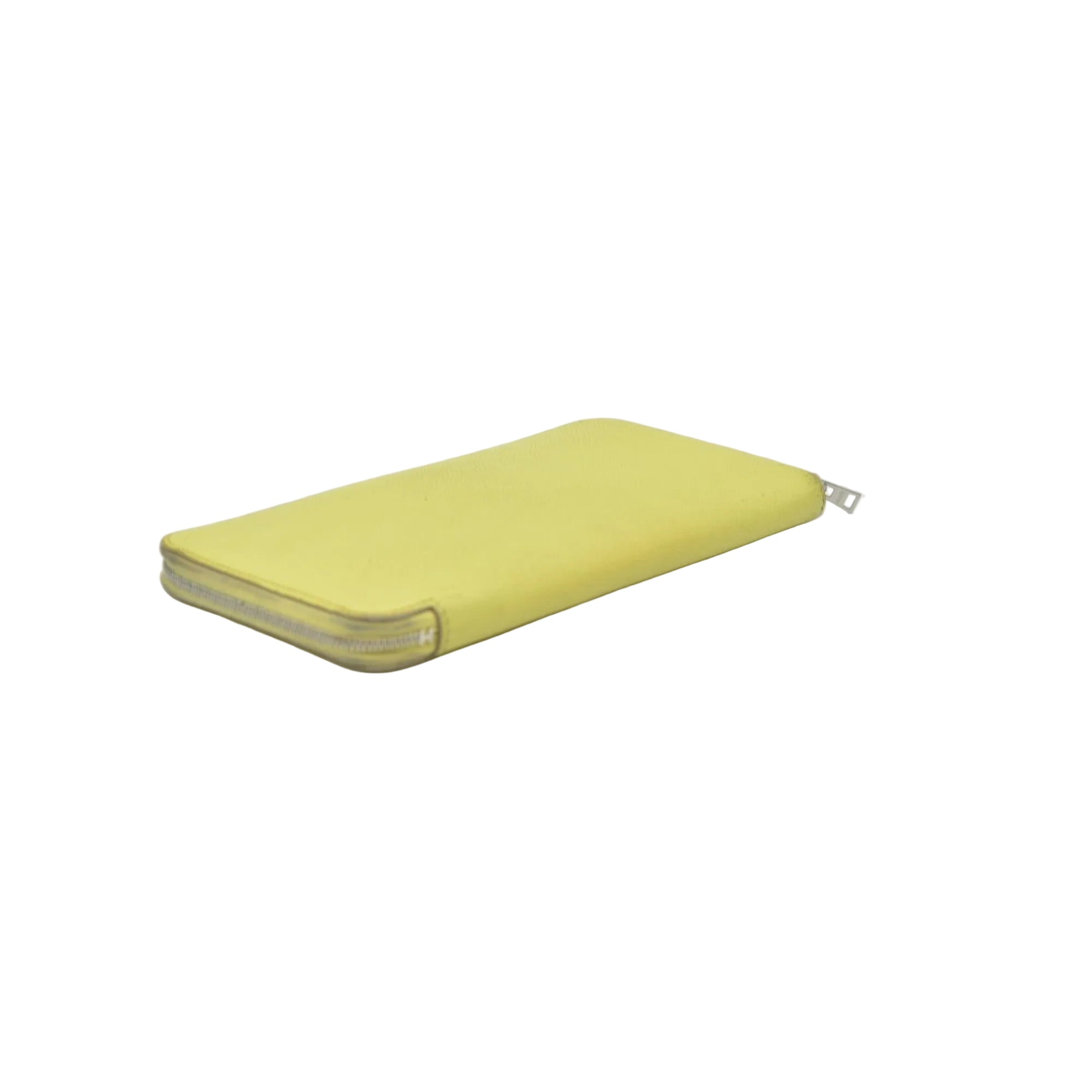 $1175 HERMES Silk-In Azap Long Zip Around Wallet Yellow Epsom CONSIGNMENT