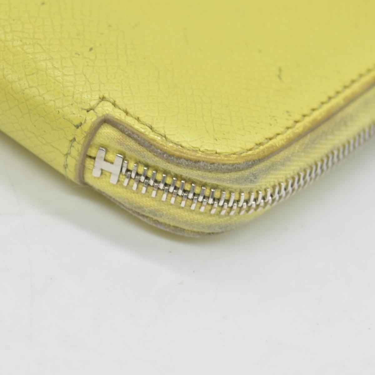 $1175 HERMES Silk-In Azap Long Zip Around Wallet Yellow Epsom CONSIGNMENT