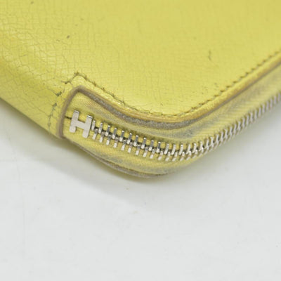 $1175 HERMES Silk-In Azap Long Zip Around Wallet Yellow Epsom CONSIGNMENT