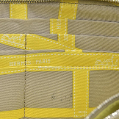 $1175 HERMES Silk-In Azap Long Zip Around Wallet Yellow Epsom CONSIGNMENT