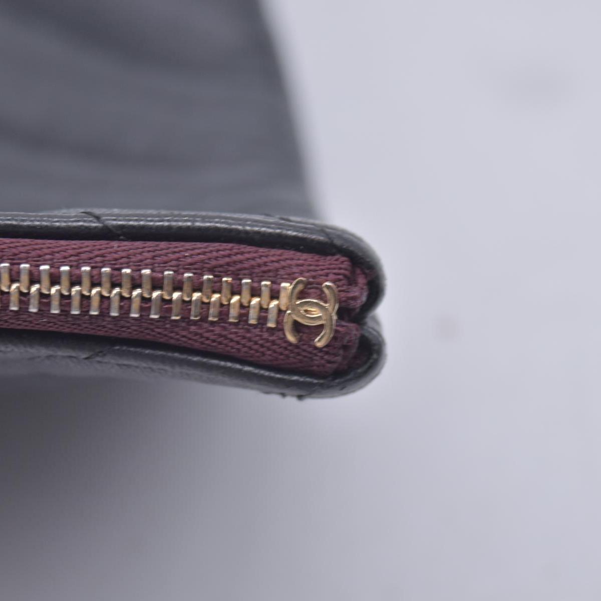 $1250 CHANEL Calfskin Chevron Quilted Large O-Case Clutch Pouch Dark Navy Charcoal CONSIGNMENT 10021554