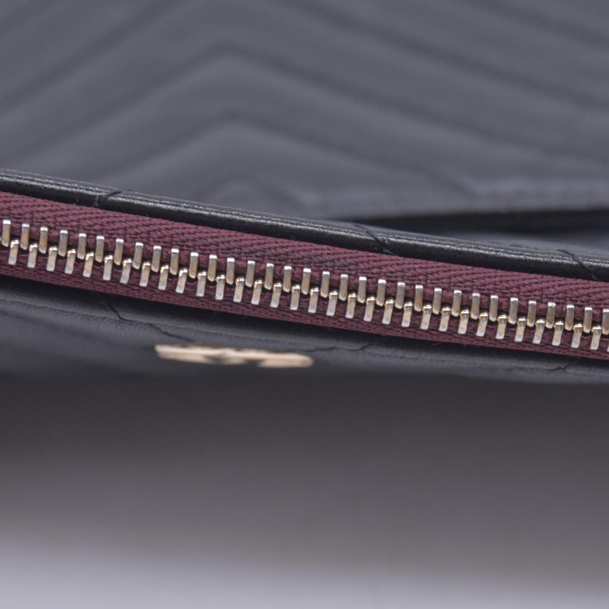 $1250 CHANEL Calfskin Chevron Quilted Large O-Case Clutch Pouch Dark Navy Charcoal CONSIGNMENT 10021554